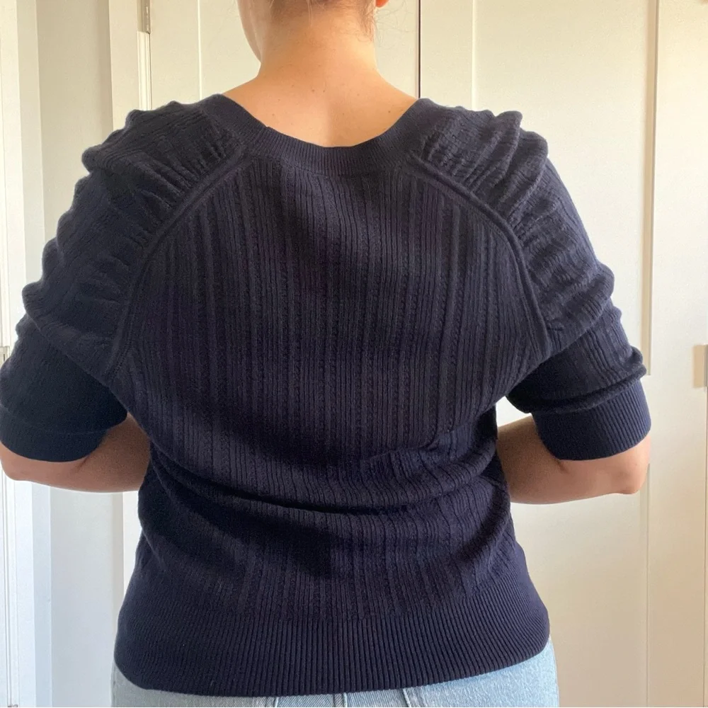 White House Black Market Deep Blue V-Neck Sweater - Medium